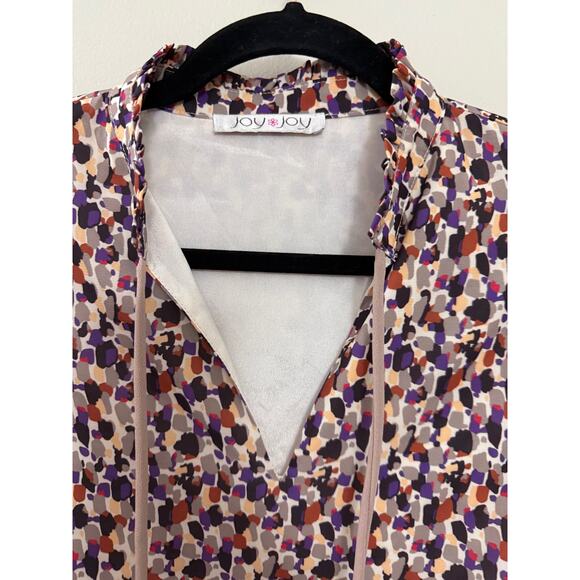 Joy Joy Preppy Classic Modern Boutique Trim Gathers Tier Dress in Brush Stroke M - Picture 11 of 12